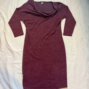 Old Navy Maroon Cowl Neck Maternity Knee Length Dress Size Medium